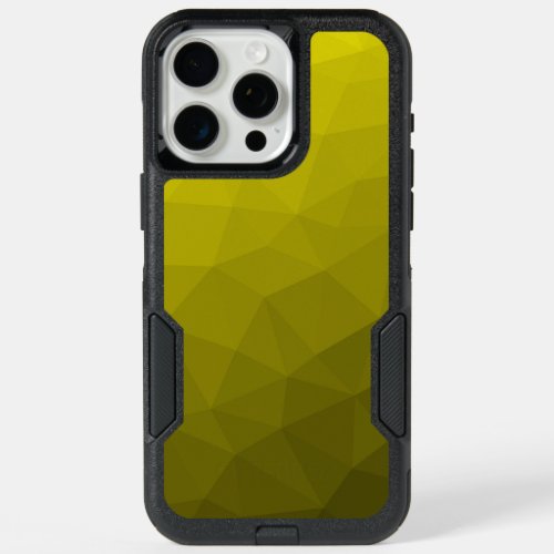 Yellow dark ombre gradient geometric mesh pattern iPhone 15 pro max case