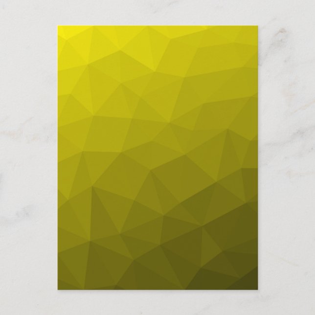 Yellow dark ombre gradient geometric mesh pattern postcard (Front)