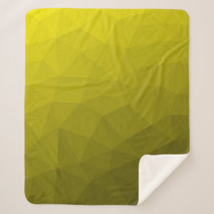 Yellow dark ombre gradient geometric mesh pattern sherpa blanket