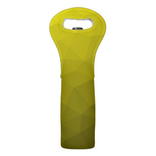 Yellow dark ombre gradient geometric mesh pattern wine bag