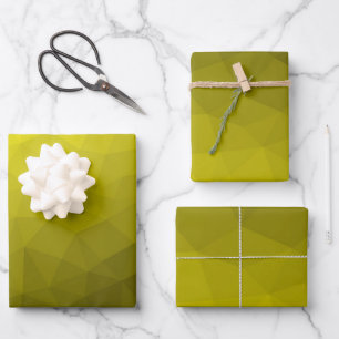 Yellow dark ombre gradient geometric mesh pattern wrapping paper sheets