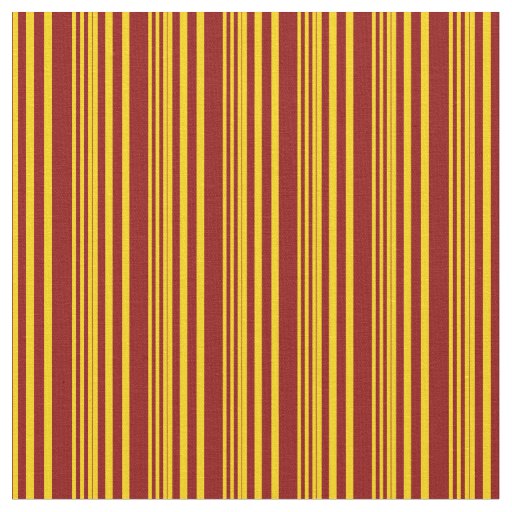 Yellow & Dark Red Striped/Lined Pattern Fabric