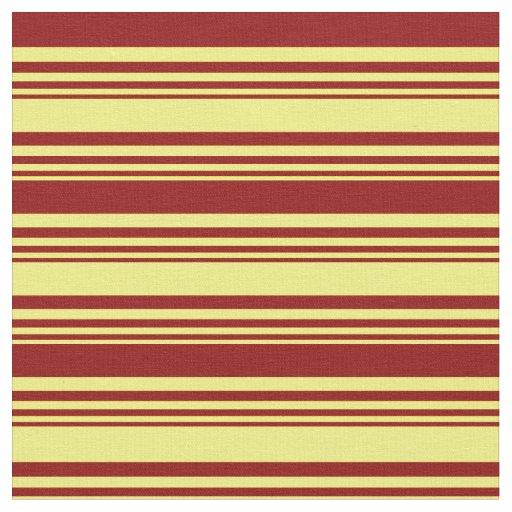 Yellow & Dark Red Striped Pattern Fabric