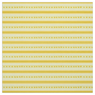Yellow & Dark Yellow Hearts in Stripes Fabric