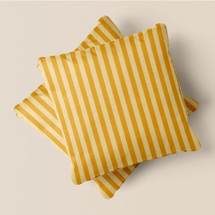 Yellow & Dark Yellow Stripes Throw Pillow