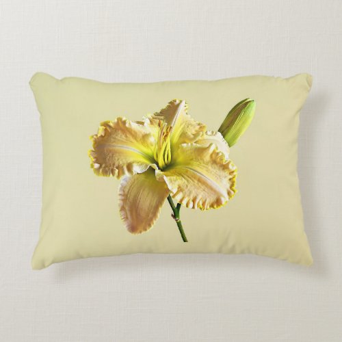 Yellow Day Lily Accent Pillow