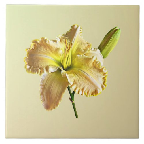 Yellow Day Lily Ceramic Tile