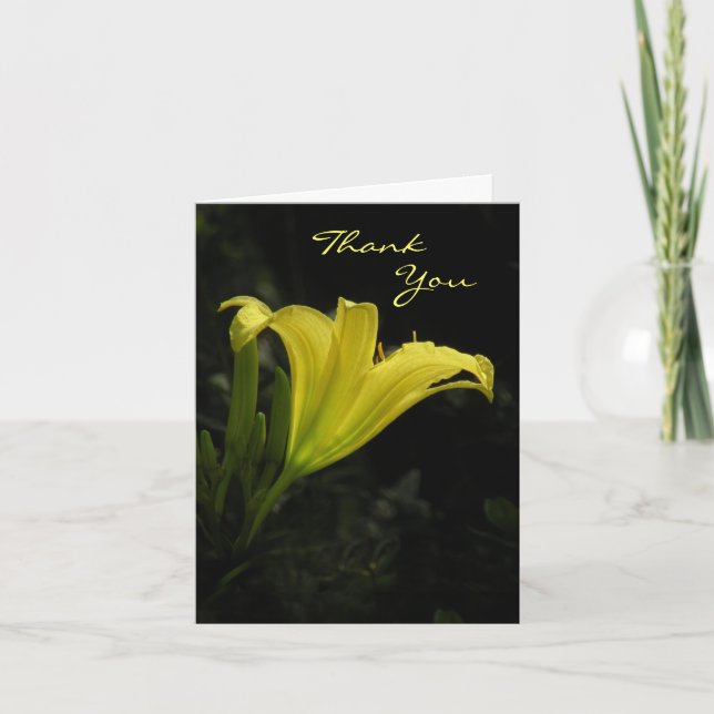 Yellow Day Lily Thank You Card (Front)