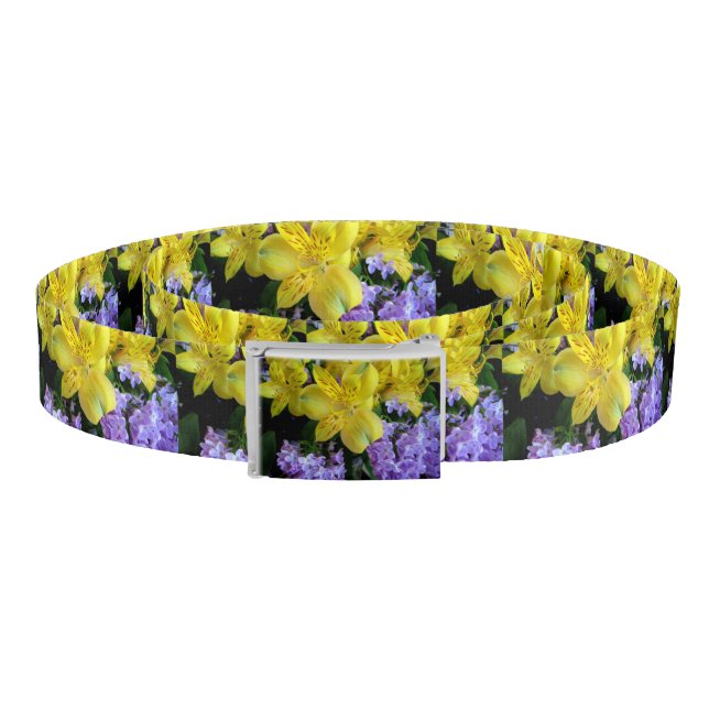 Yellow Daylilies & Purple Lilac Flowers Belt (Coil)