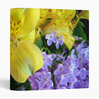 Yellow Daylilies & Purple Lilac Flowers Binder