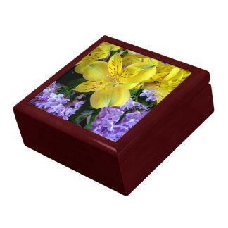 Yellow Daylilies & Purple Lilac Flowers Gift Box