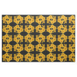 Yellow Daylily Abstract Pattern Fabric