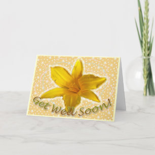 Yellow Daylily Get Well Soon Card