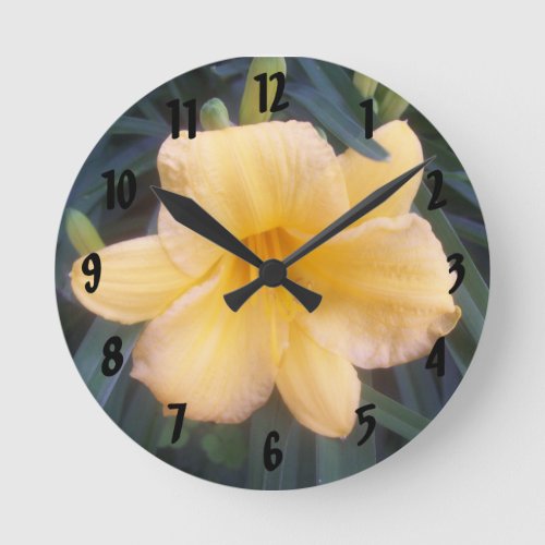 Yellow Daylily Round Clock