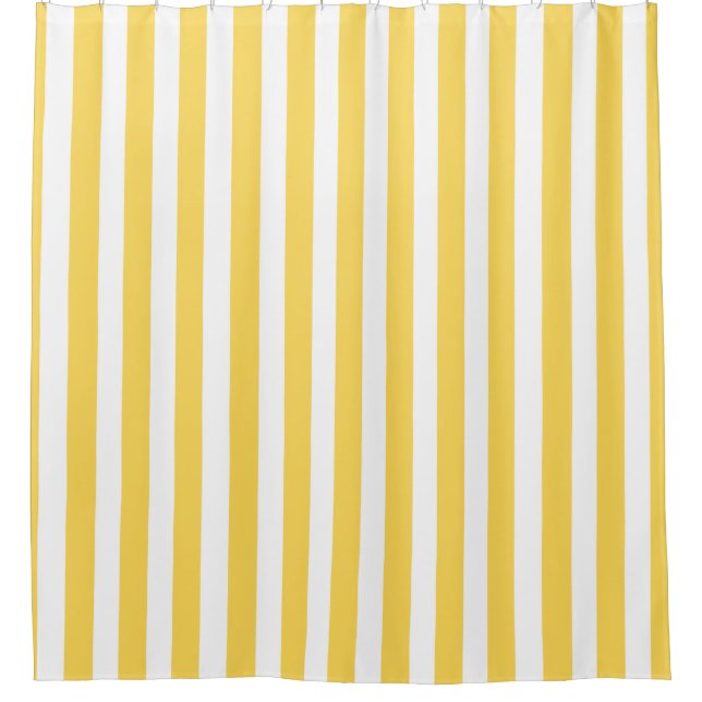 Yellow Deckchair Stripes Shower Curtain (Front)