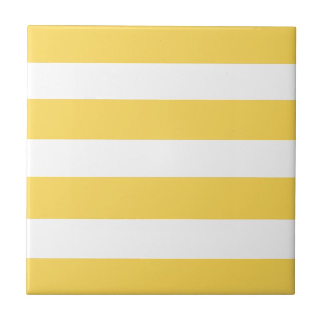 Yellow Deckchair Stripes Tile (Front)