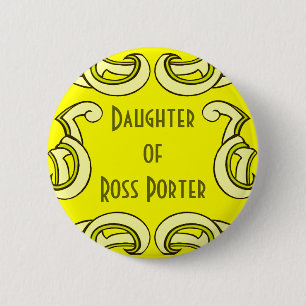 Yellow Deco Name Tag Pinback Button
