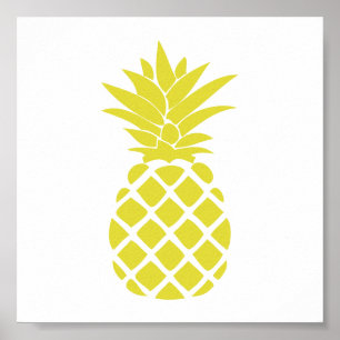Yellow Decorative Pineapple Shape Poster