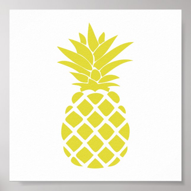Yellow Decorative Pineapple Shape Poster (Front)
