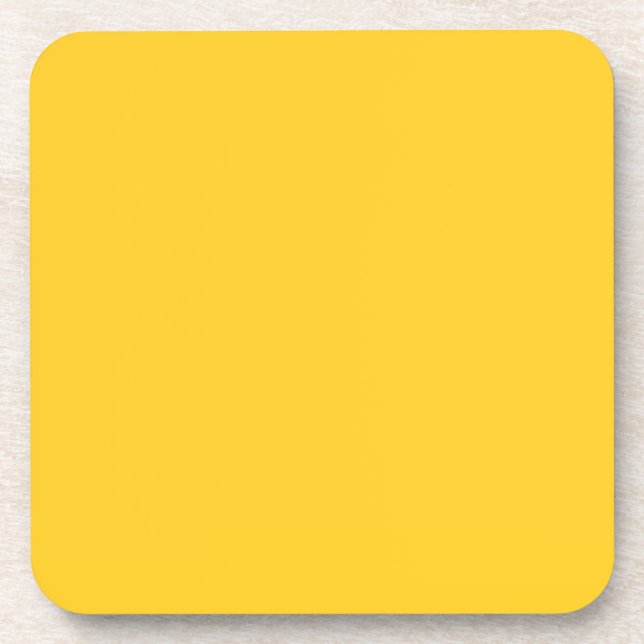 Yellow deep rich saturated solid sunshine     beverage coaster (Front)