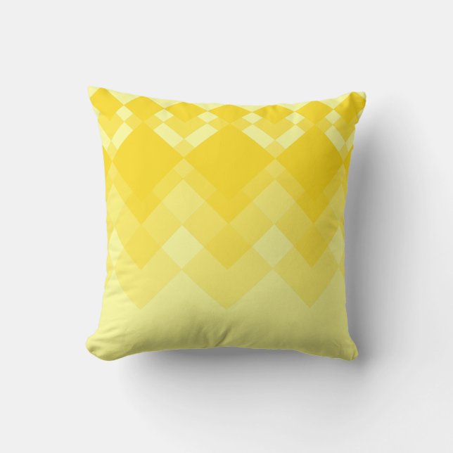 Yellow Design Pattern Throw Pillow (Front)