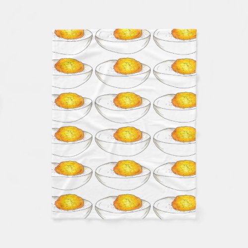 Yellow Deviled Stuffed Egg Picnic Food Foodie Fleece Blanket