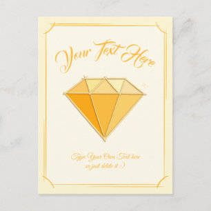 Yellow Diamond Gemstone Jewelry. 50 Golden Wedding Postcard