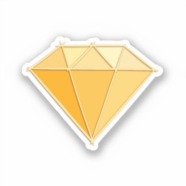 Yellow Diamond Gemstone Jewelry. 50 Golden Wedding Sticker (Front)