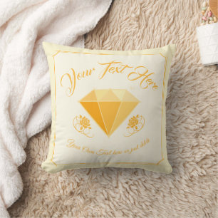 Yellow Diamond Gemstone Jewelry. 50 Golden Wedding Throw Pillow