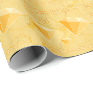 Yellow Diamond Gold Jewelry Gift Wrapping Paper