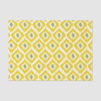Yellow Diamond Ikat Pattern Tissue Paper