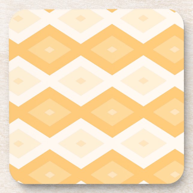 Yellow diamond pattern beverage coaster (Front)