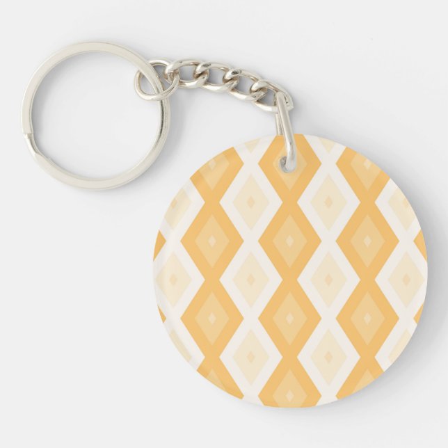 Yellow diamond pattern keychain (Front)