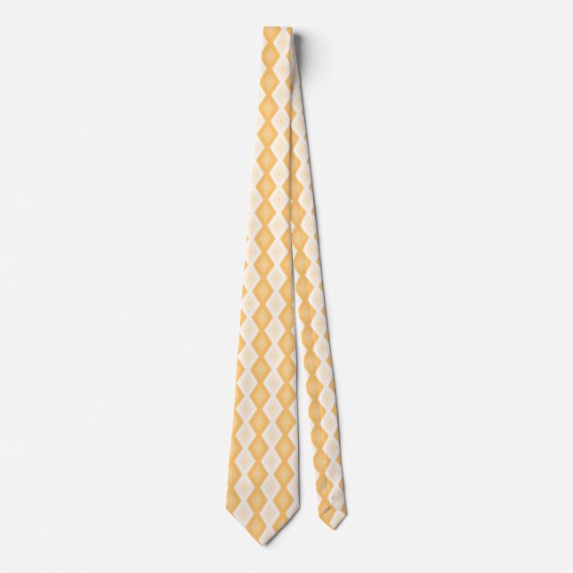 Yellow diamond pattern neck tie (Front)