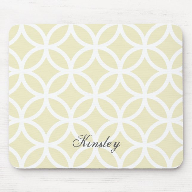 Yellow Diamond Pattern Personalized Mousepad (Front)