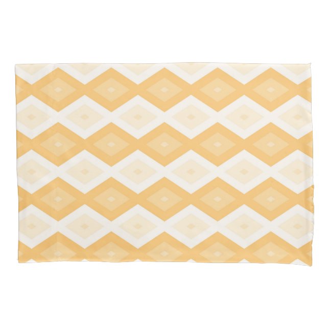 Yellow diamond pattern pillow case (Front)