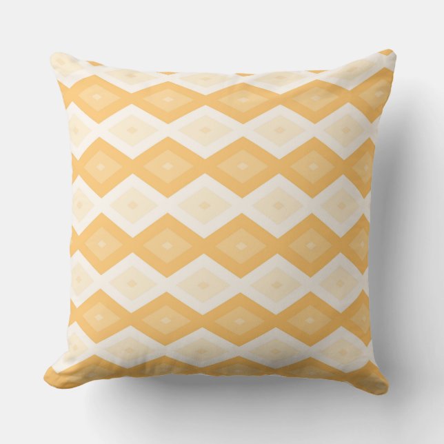 Yellow diamond pattern throw pillow (Front)