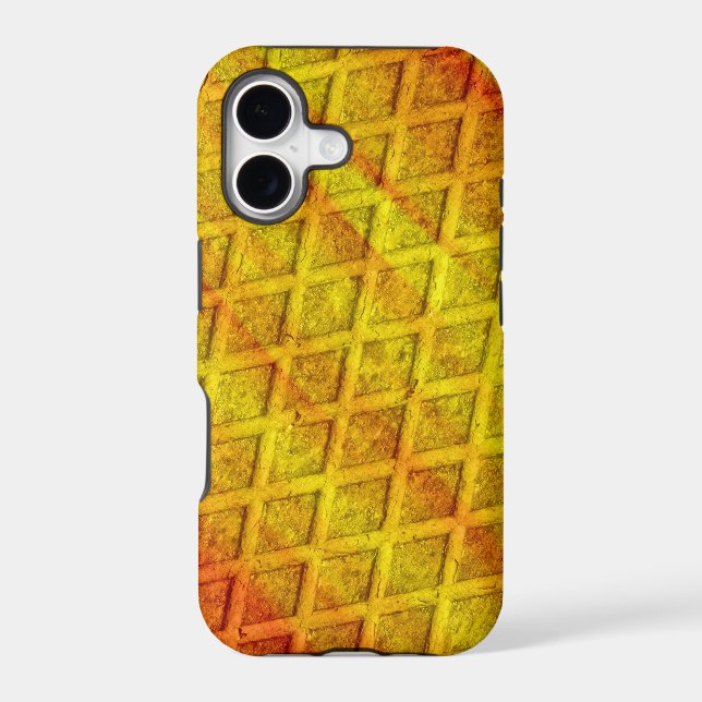 Yellow diamond rust metal 2 iphone case (Back)