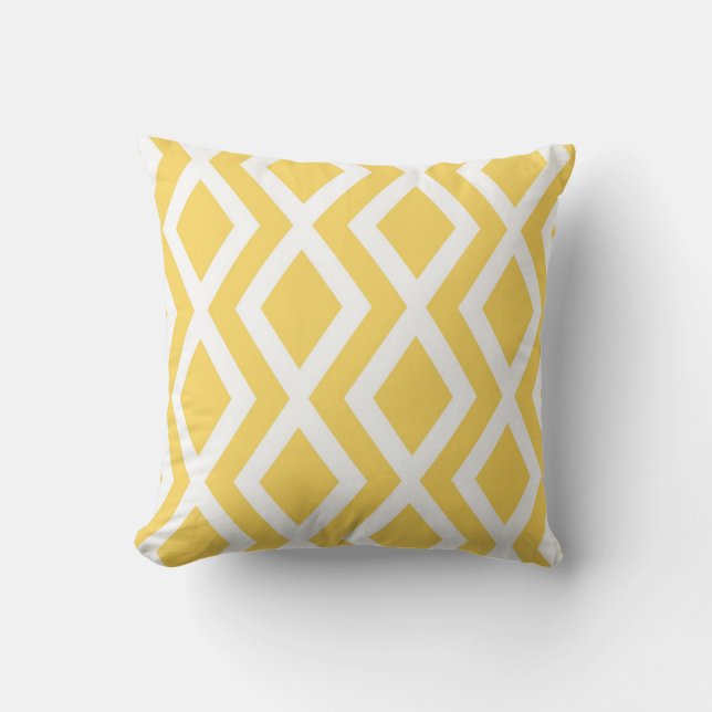 Yellow Diamond Throw Pillow (Front)