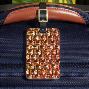Yellow diamonds, orange diamonds , gemstones luggage tag