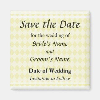 Yellow Diamonds Save the Date Magnet