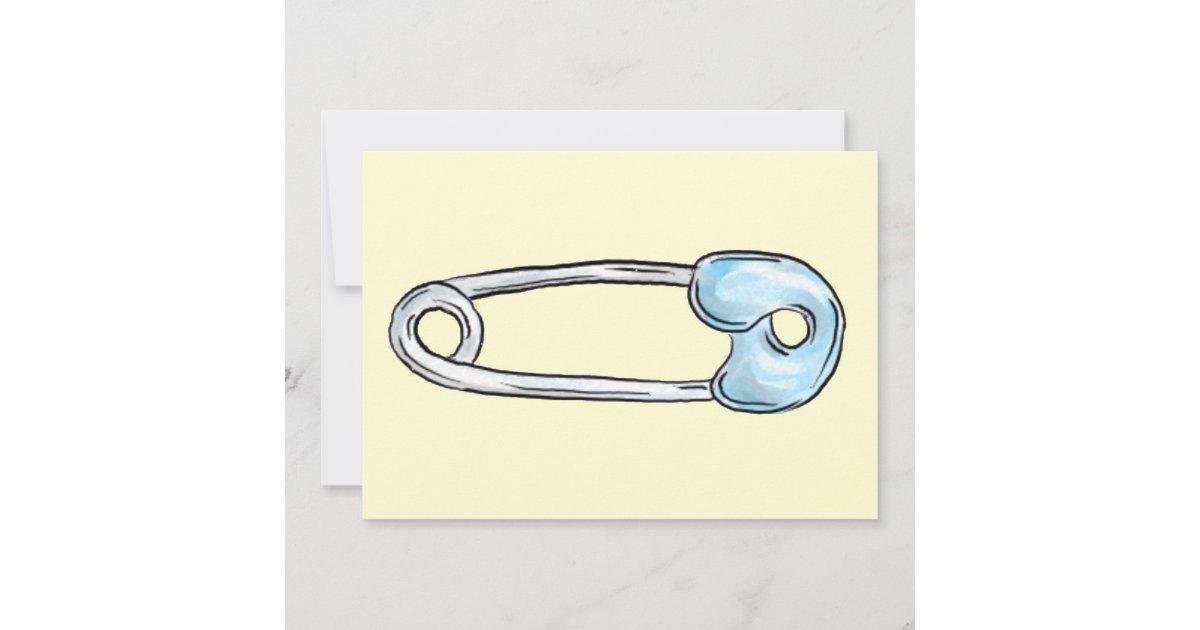 Yellow diaper pin shower invitation | Zazzle