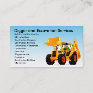 Yellow Digger Custom Construction Business Card