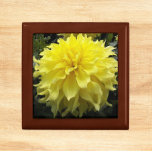 Yellow Dinner Plate Dahlia Floral Gift Box<br><div class="desc">Store trinkets,  jewelry and other small keepsakes in this wooden jewelry box with ceramic tile that features the photo image of a huge,  yellow Dinner Plate Dahlia flower. A lovely,  floral design! Select your gift box size and color.</div>