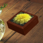 Yellow Dinner Plate Dahlia Floral Gift Box<br><div class="desc">Store trinkets,  jewelry and other small keepsakes in this wooden jewelry box with ceramic tile that features the photo image of a huge,  yellow Dinner Plate Dahlia flower. A lovely,  floral design! Select your gift box size and color.</div>