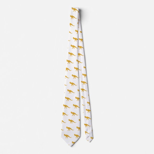 Yellow Dinosaur pattern Neck Tie (Front)
