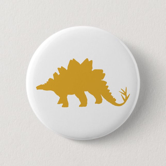 Yellow Dinosaur Pinback Button (Front)
