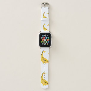 Yellow dinosaur seamless pattern. Funny vintage il Apple Watch Band