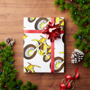 Yellow dirt bike 🚲 MX  motorcycle 🏍  Wrapping Paper