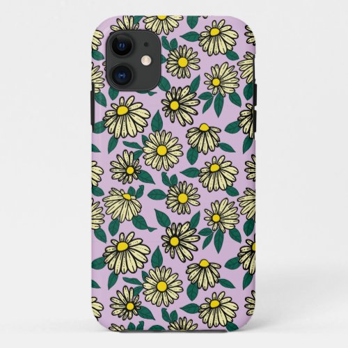 Yellow Ditsy Floral Seamless Pattern iPhone 11 Case